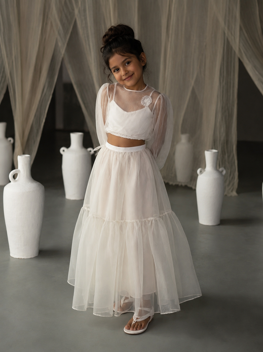 Trance Off-White Tiered Skirt