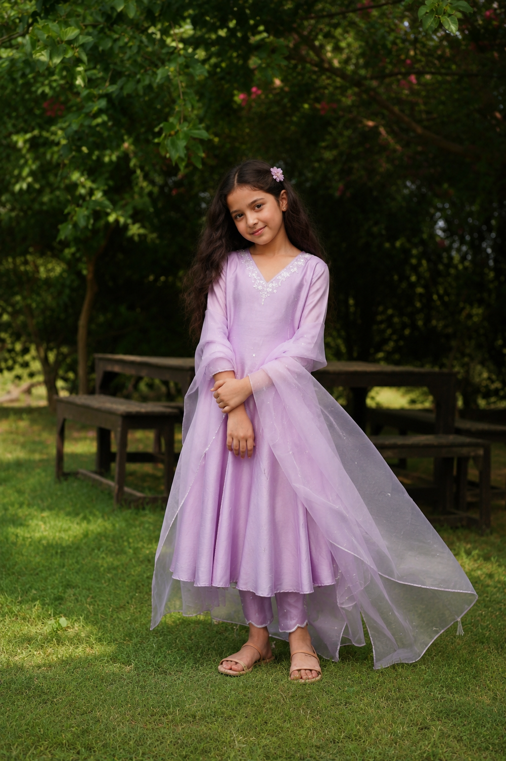 Rainbow Lilac Kurta Set