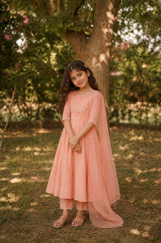 Rose Coral Kurta Set