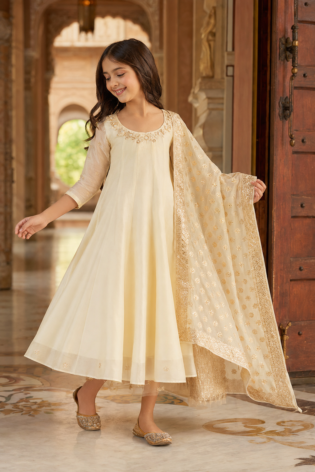 Ivory Lotus Kurta Set