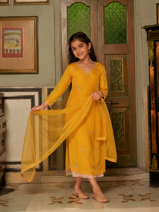 Mustard Yellow Kurta Set