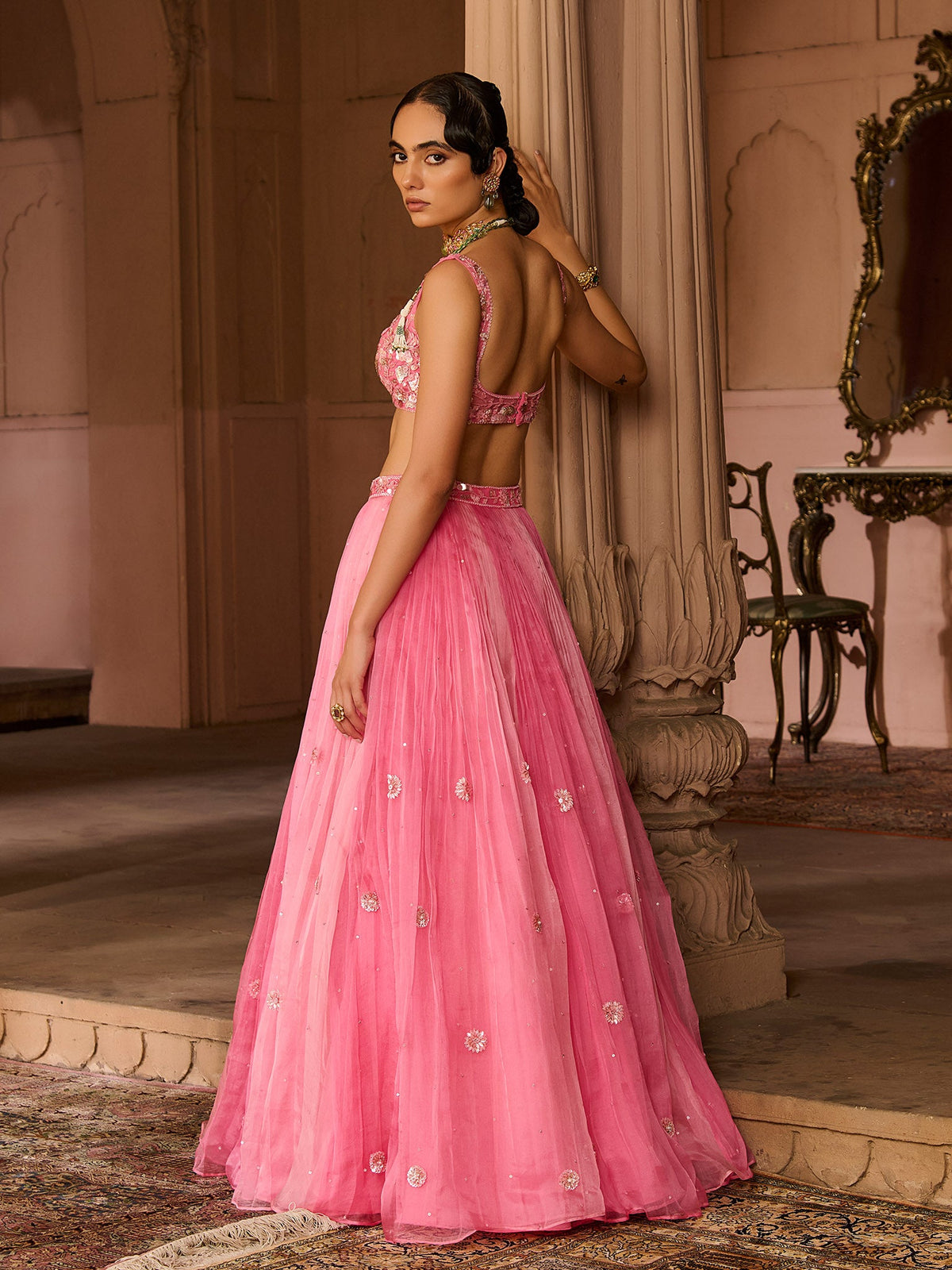 Petal Fade Organza Lehenga Set