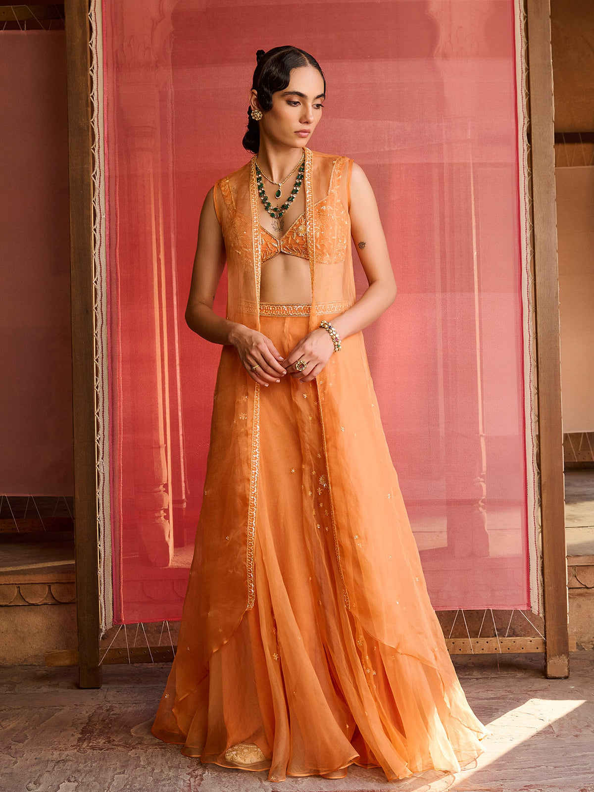 Velora Tangerine Jacket Set