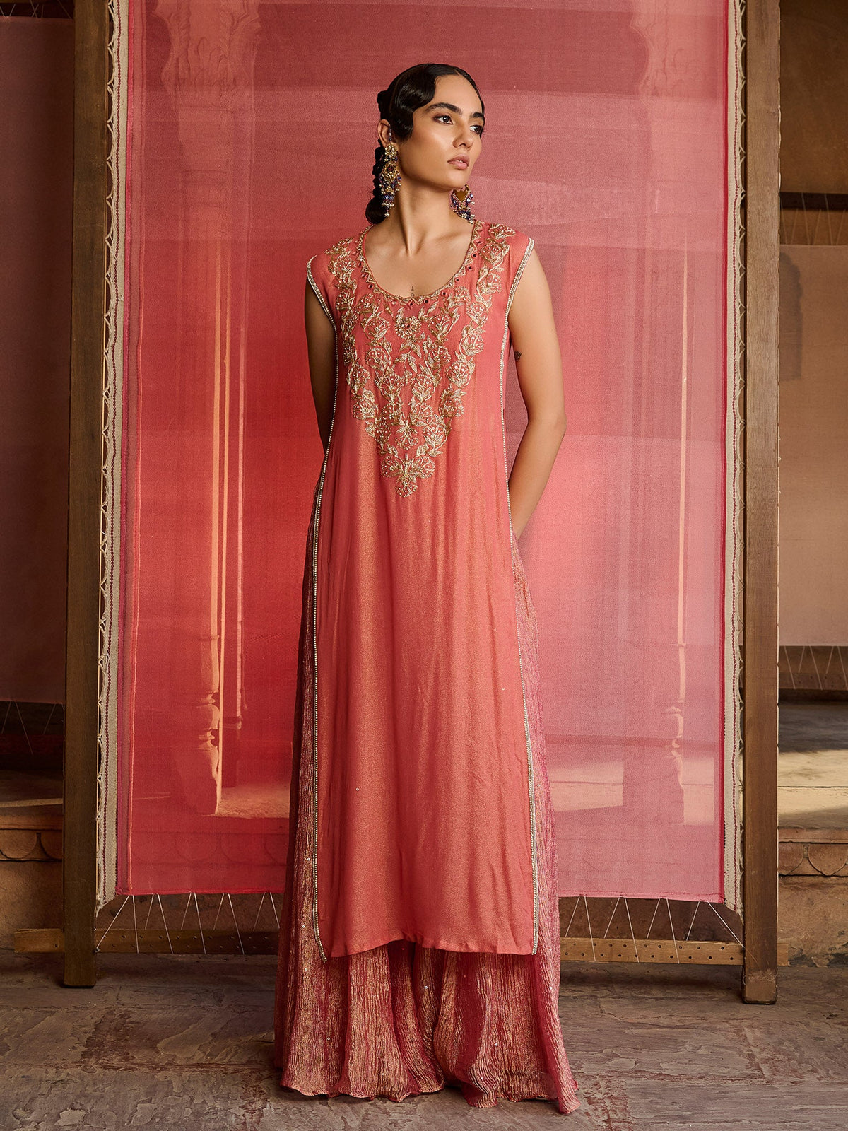 Lumina Coral Kurta Set