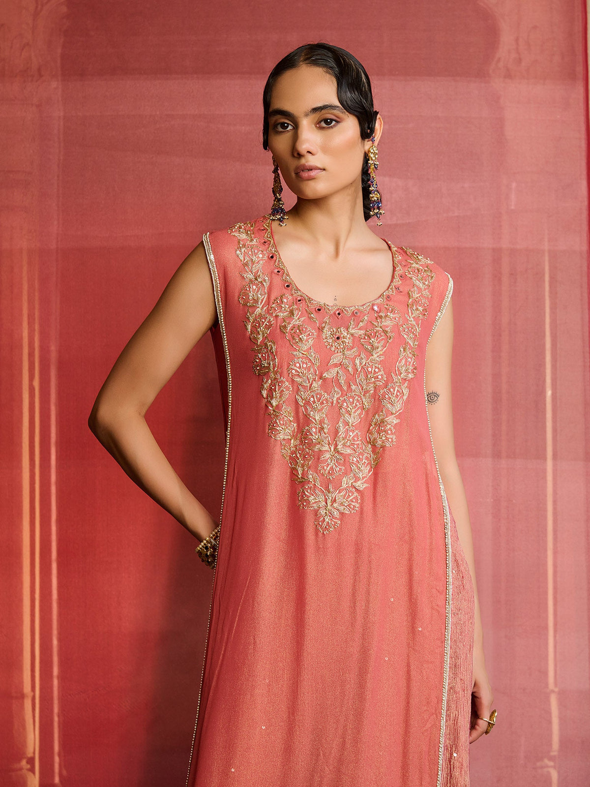 Lumina Coral Kurta Set