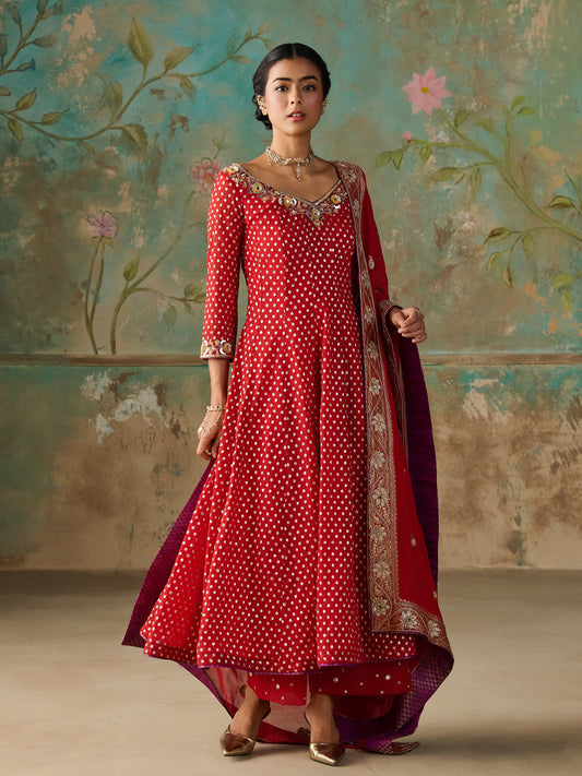 Inaya Crimson Red Suit Set