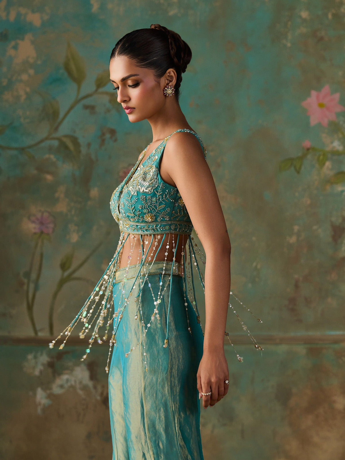 Everglow Blue Turquoise Sharara Set