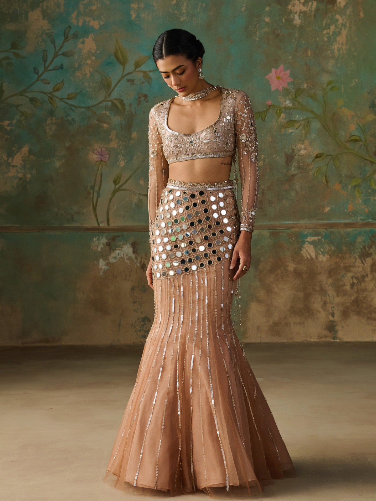 Halo Gold Lehenga Set