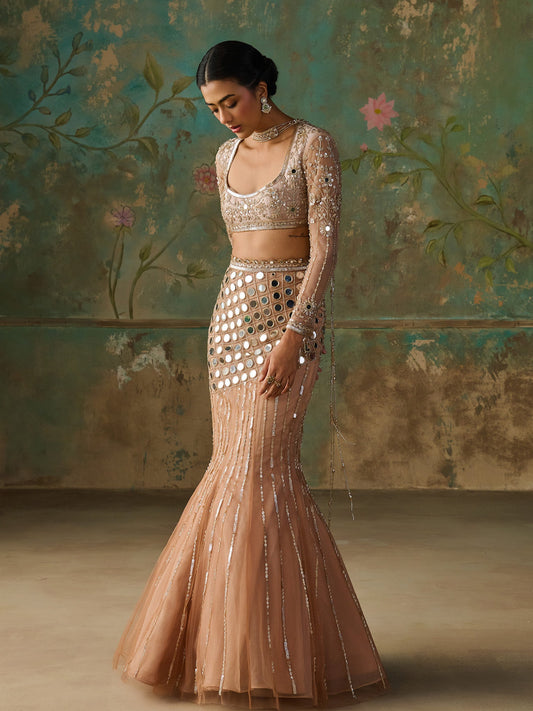 Halo Gold Lehenga Set