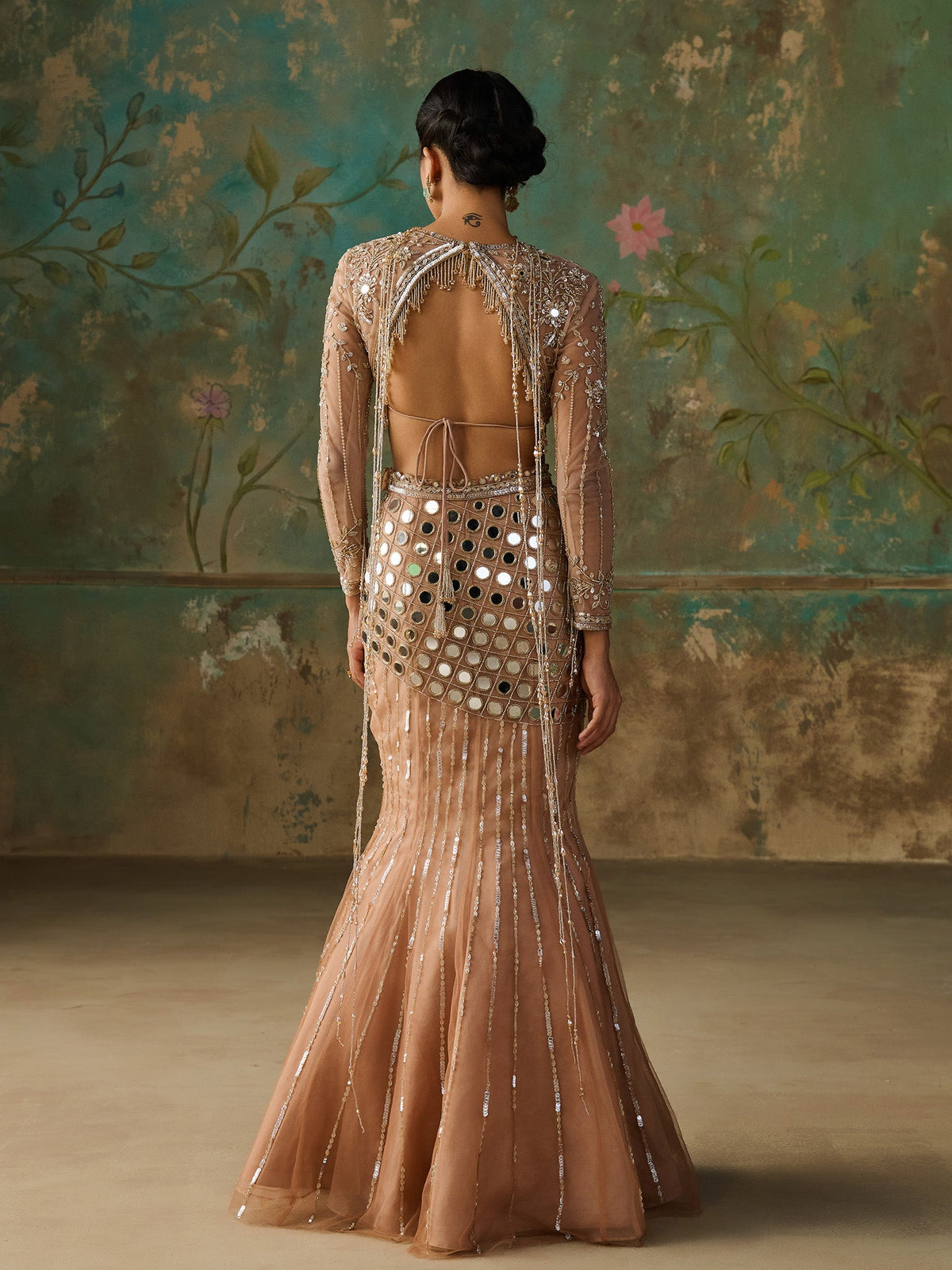 Halo Gold Lehenga Set