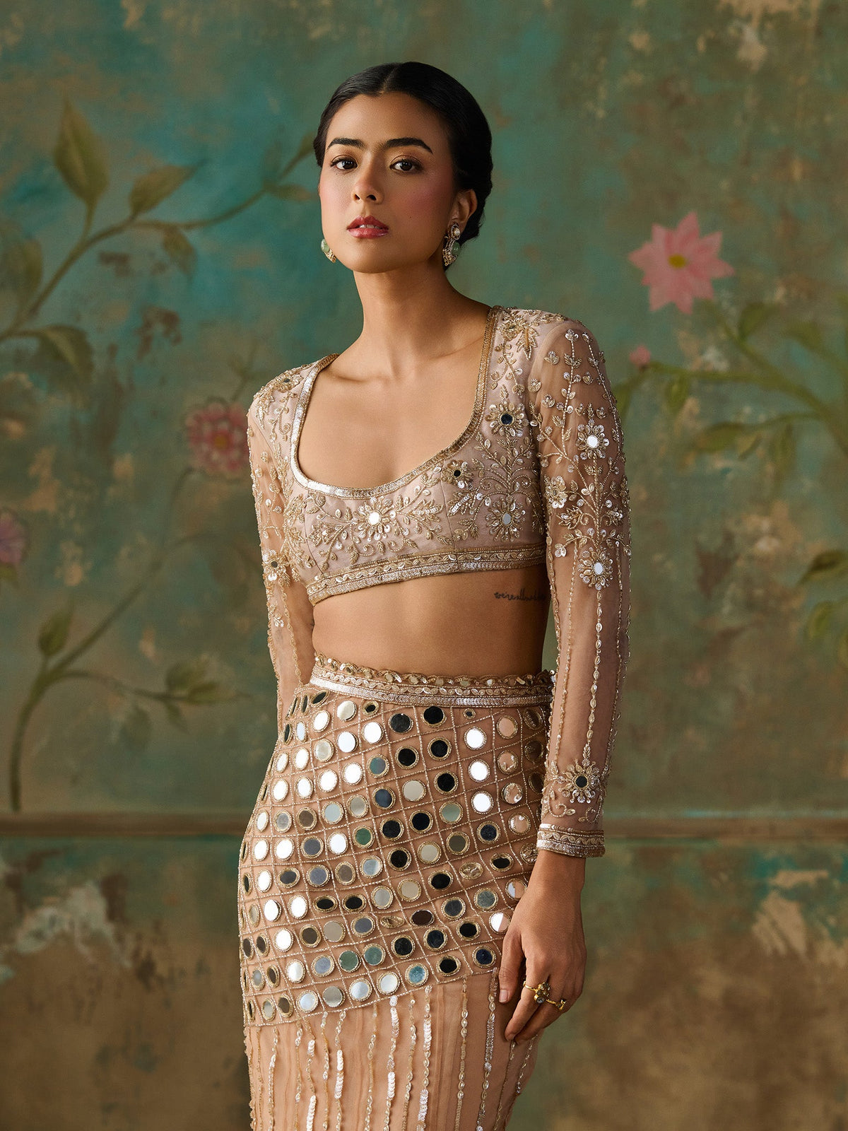 Halo Gold Lehenga Set