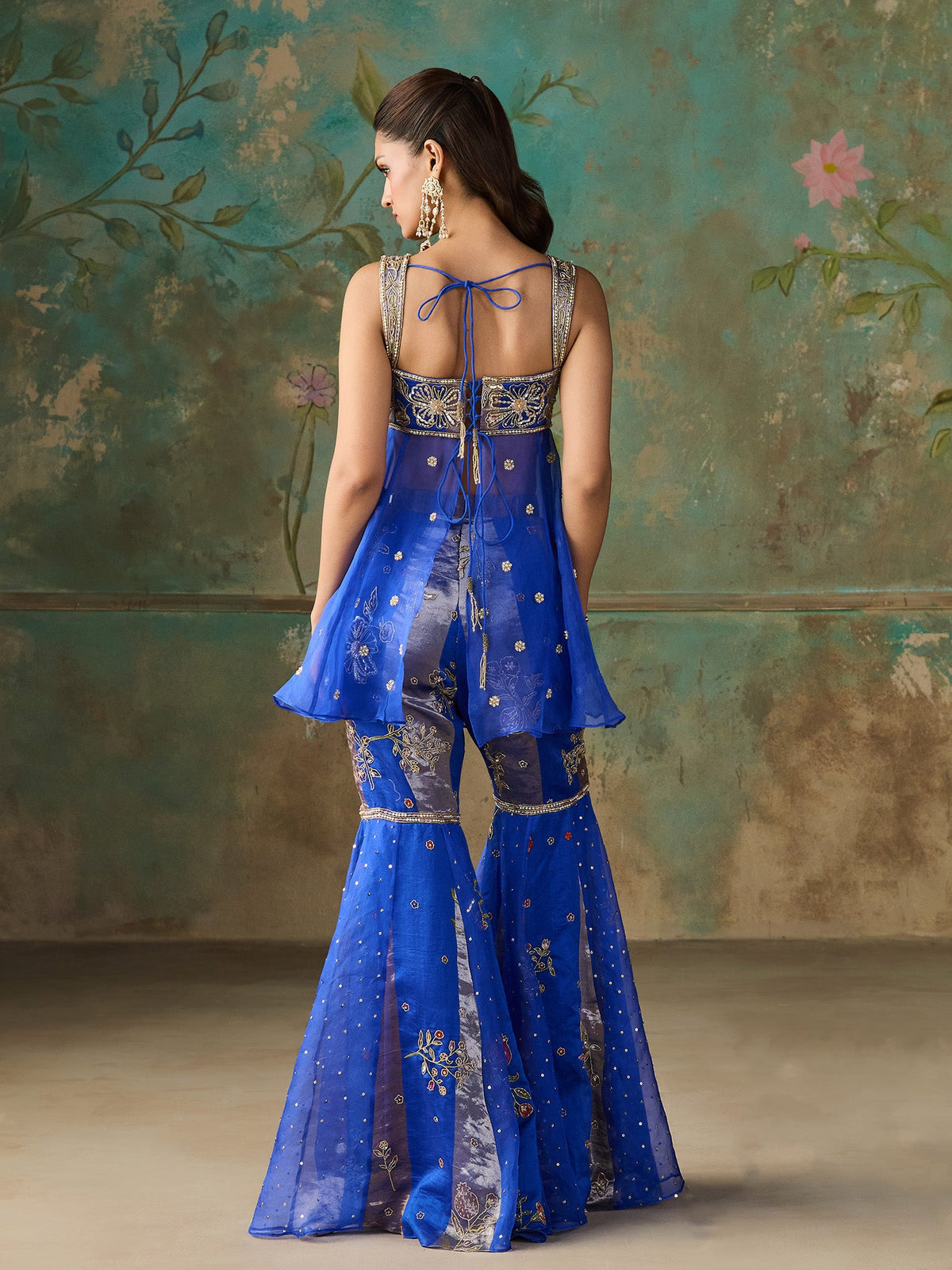 Iriah Royal Blue Sharara Set