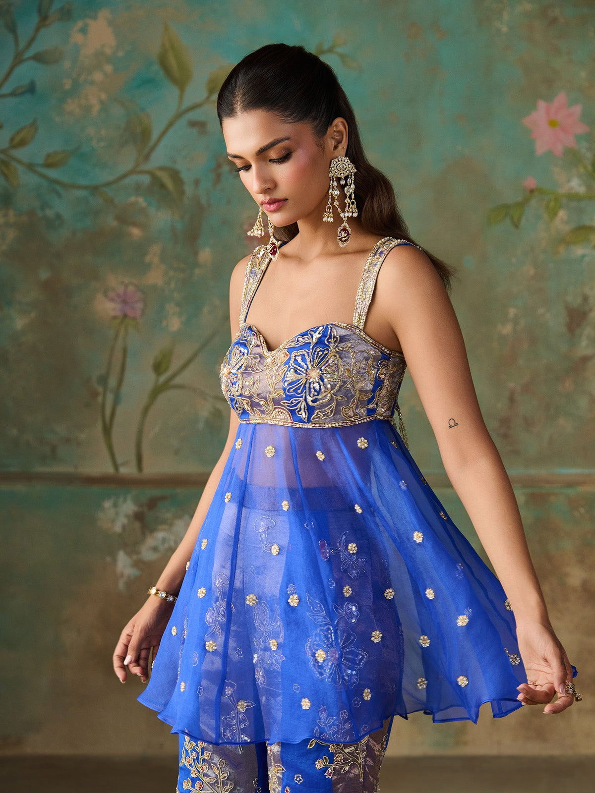 Iriah Royal Blue Sharara Set