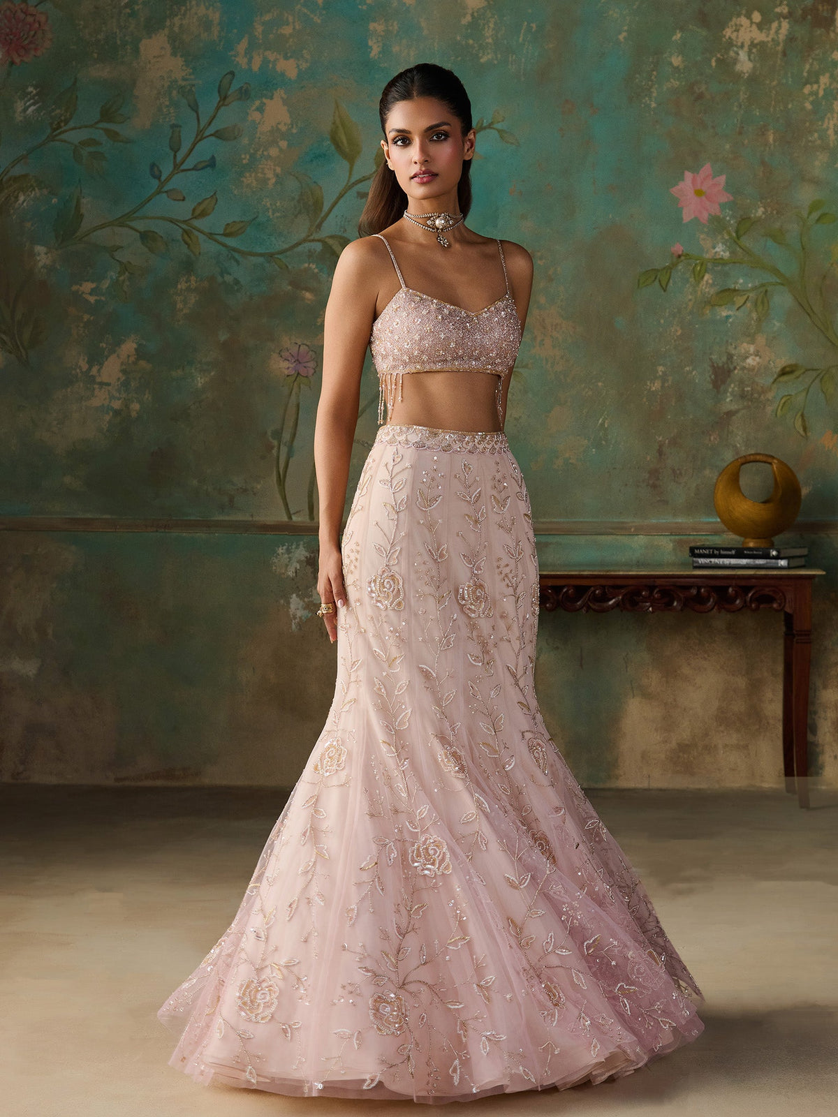 Elarose Vanilla Pink Lehenga Set