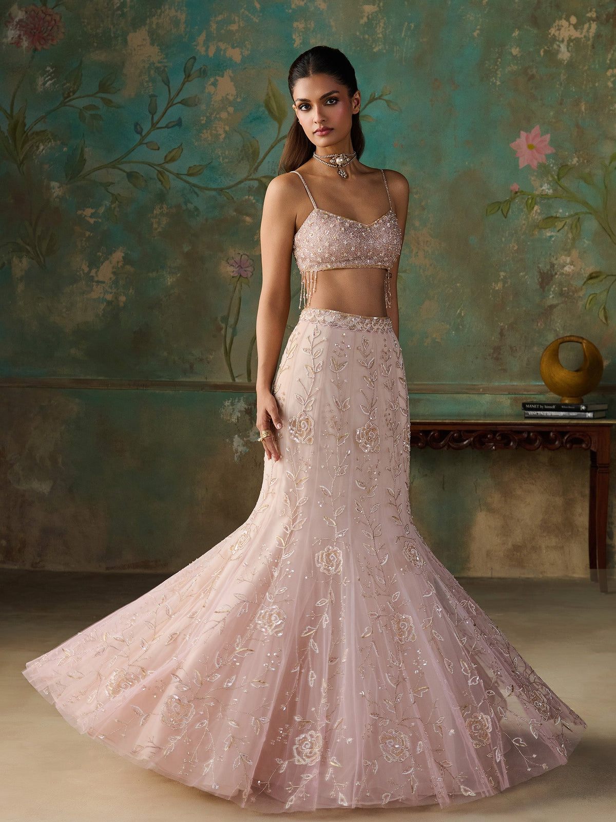 Elarose Vanilla Pink Lehenga Set