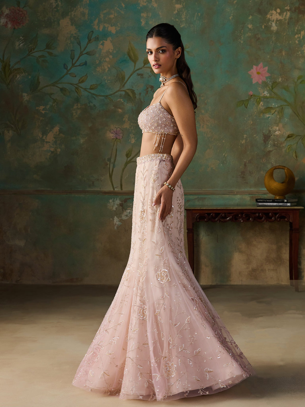 Elarose Vanilla Pink Lehenga Set
