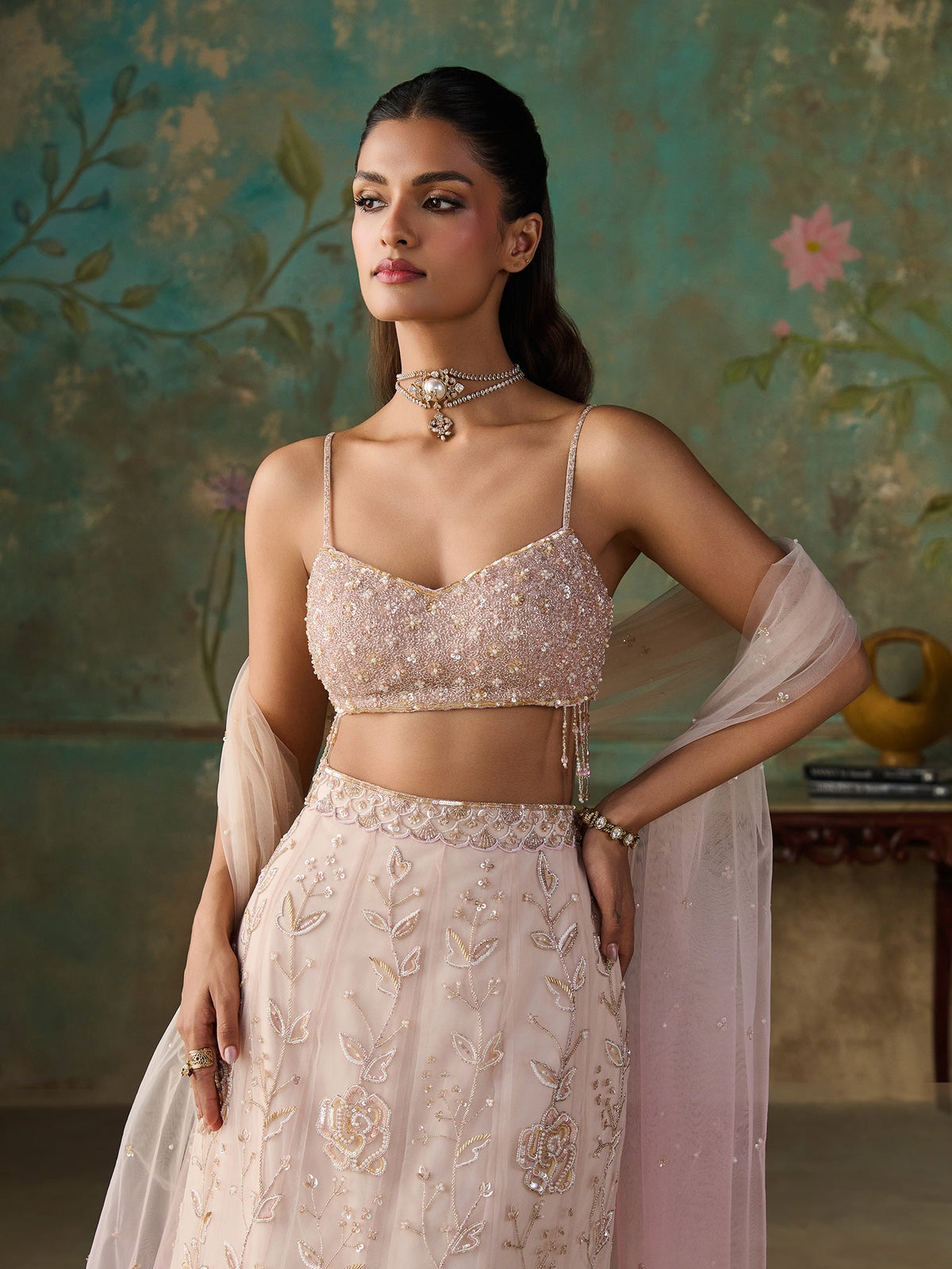 Elarose Vanilla Pink Lehenga Set