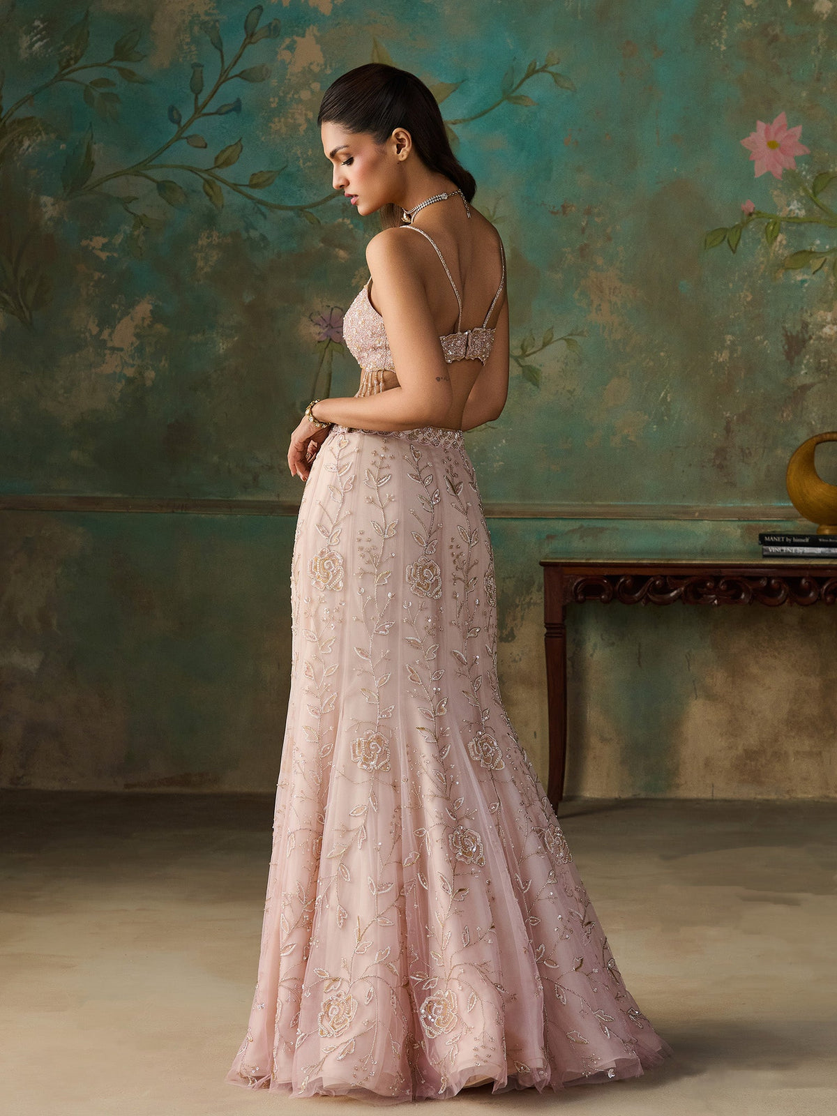 Elarose Vanilla Pink Lehenga Set