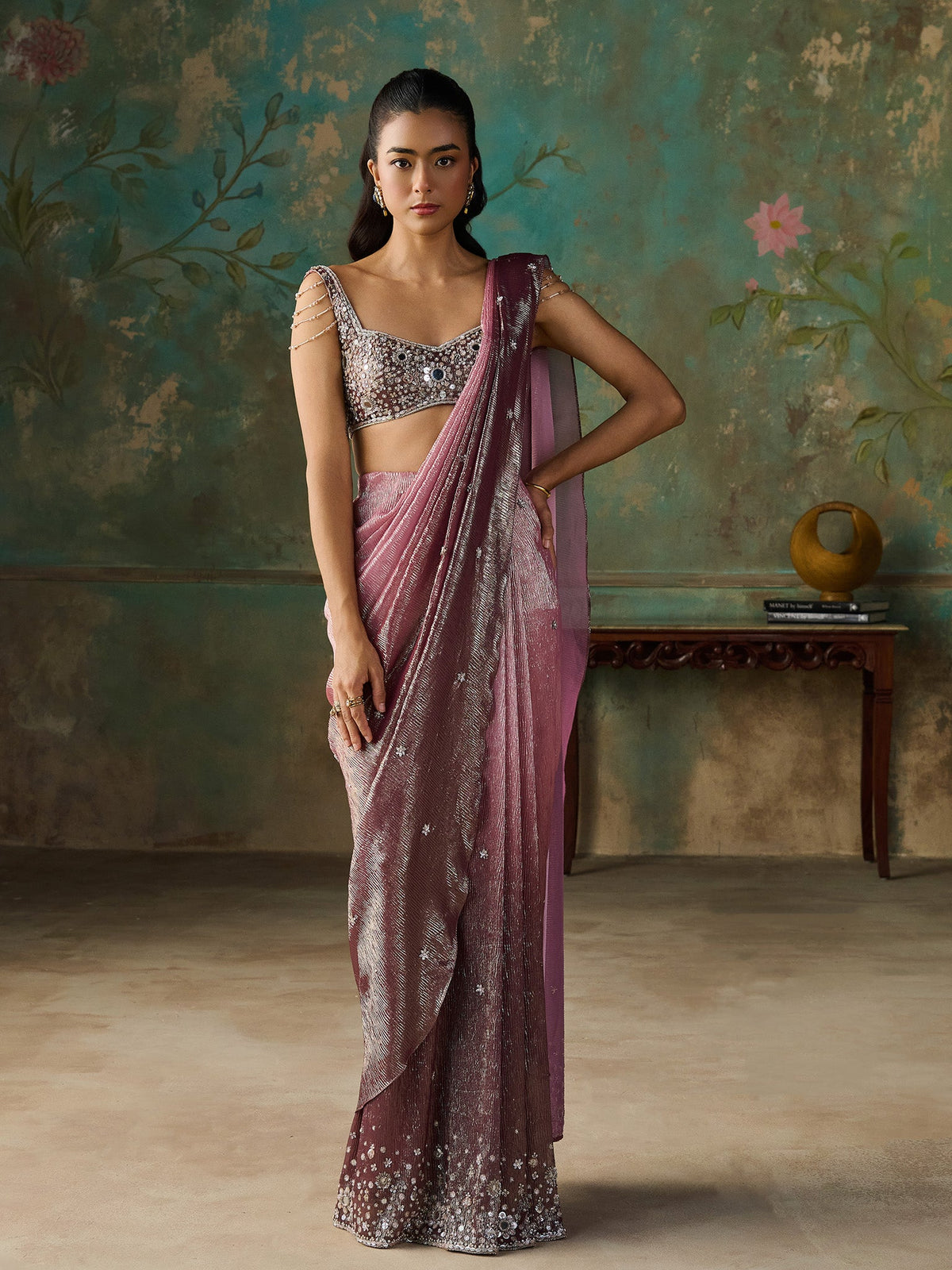 Demy Rose Saree Set
