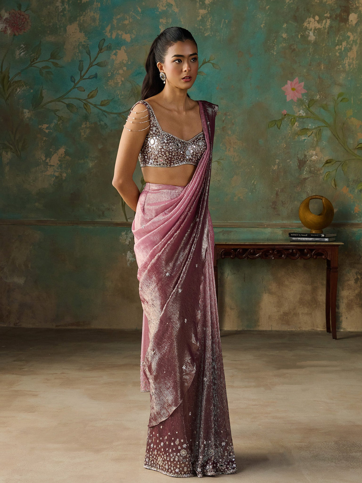 Demy Rose Saree Set