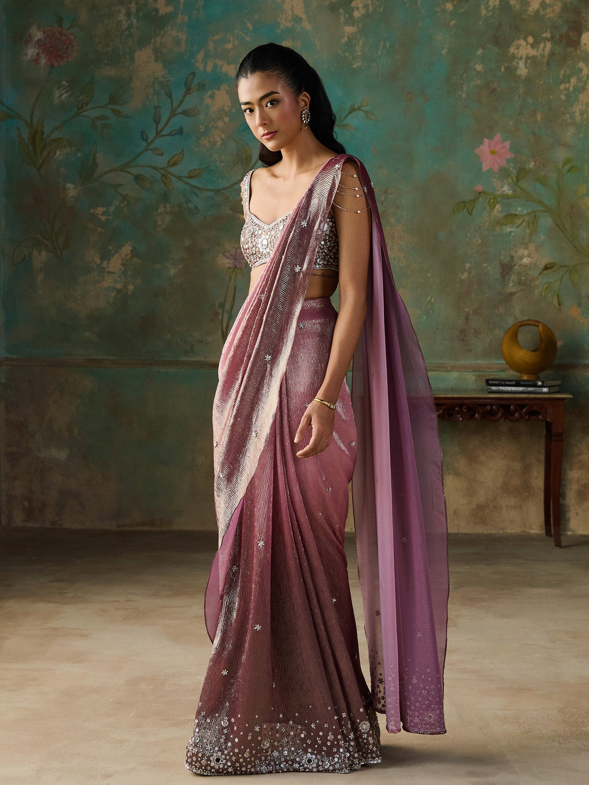 Demy Rose Saree Set