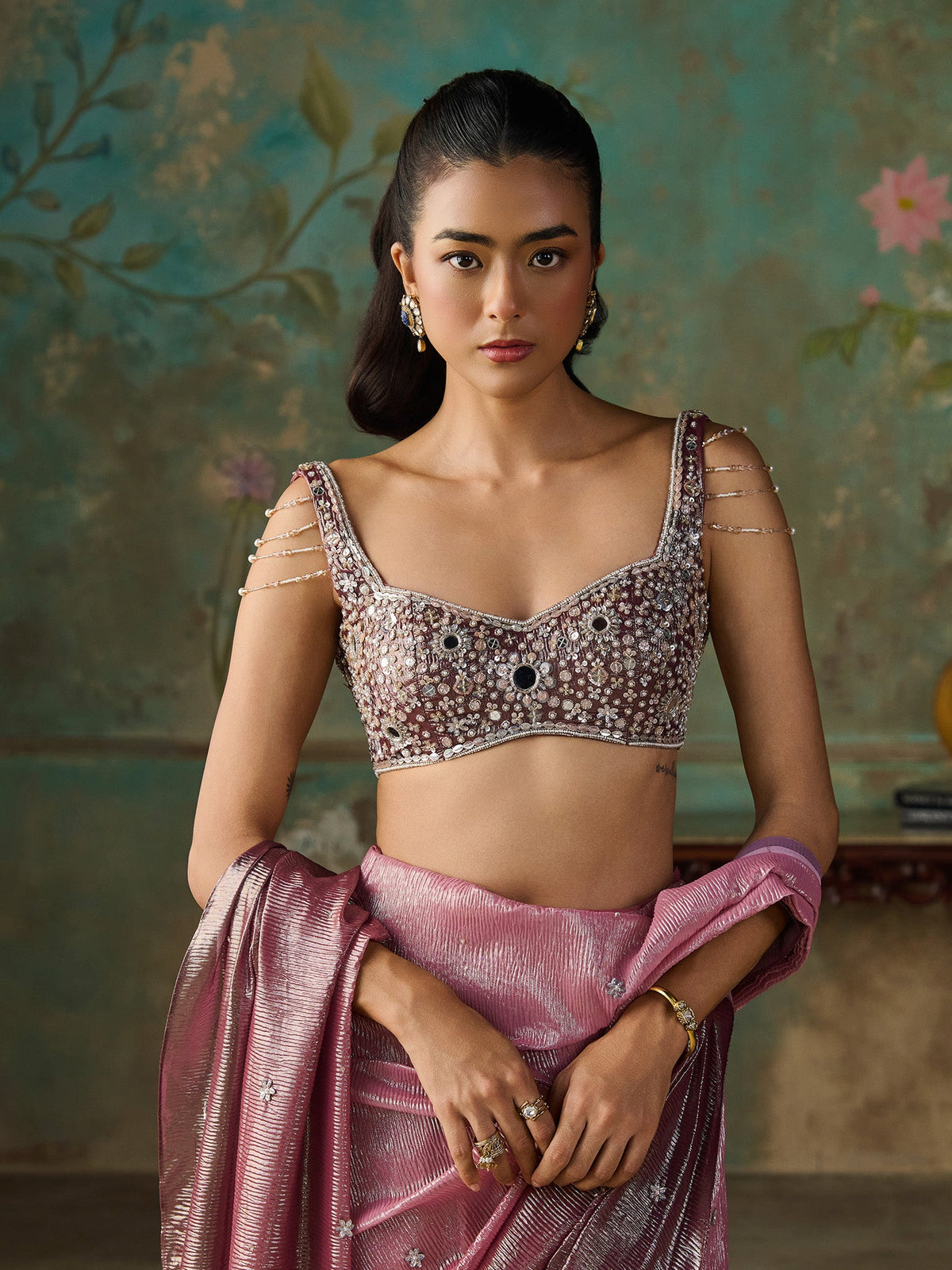 Demy Rose Saree Set