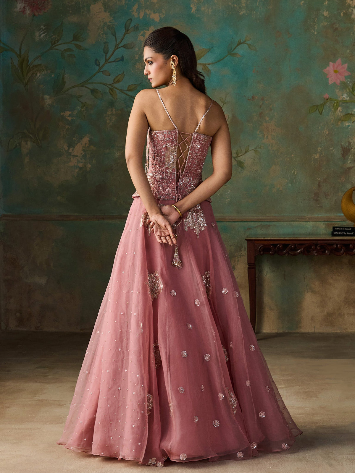 Roséa Soft Pink Organza Lehenga Set