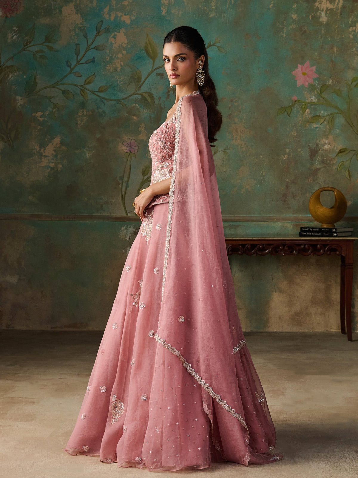 Roséa Soft Pink Organza Lehenga Set