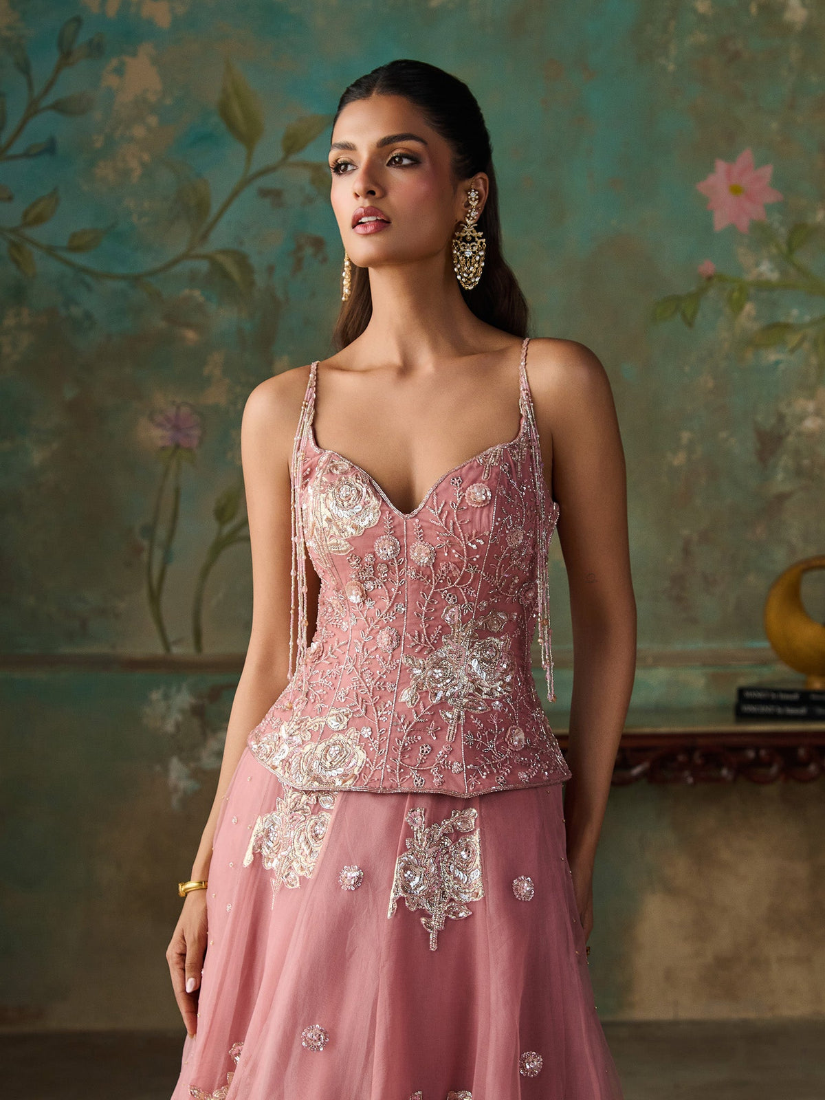 Roséa Soft Pink Organza Lehenga Set