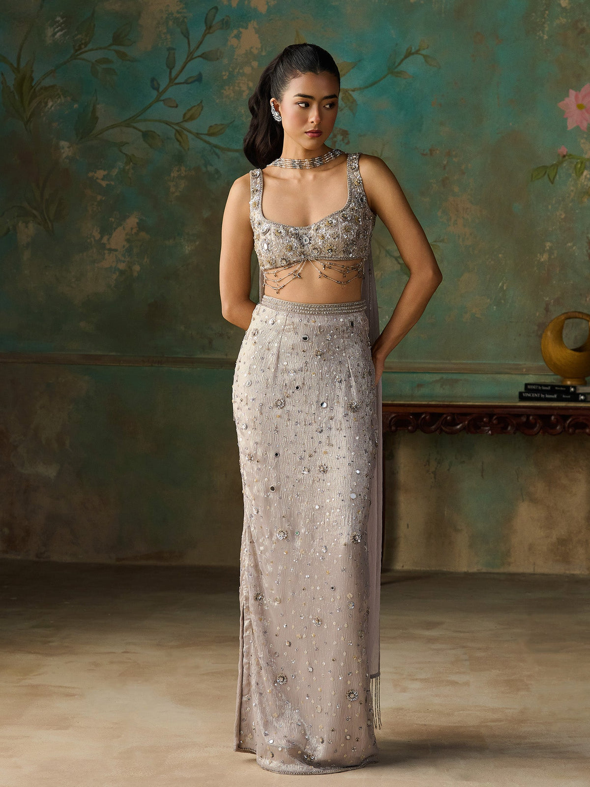 Lunelle Classic Silver Skirt Set