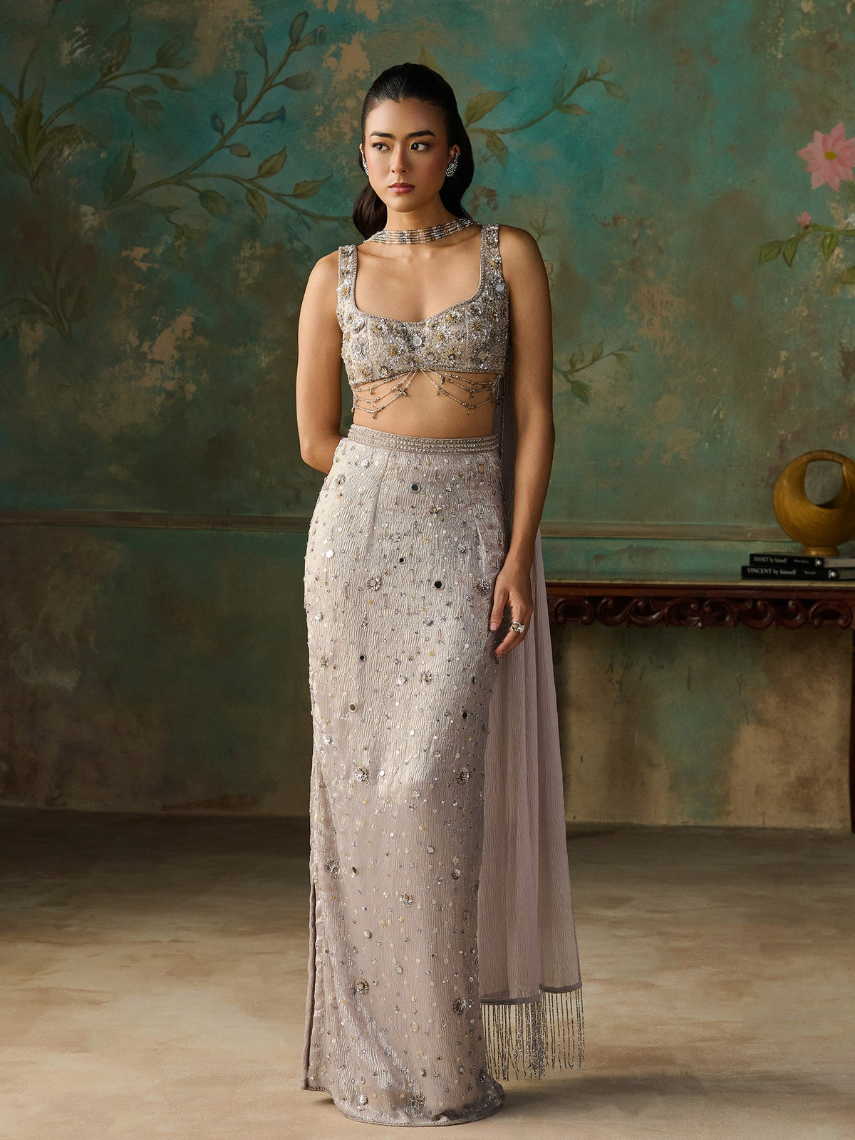 Lunelle Classic Silver Skirt Set