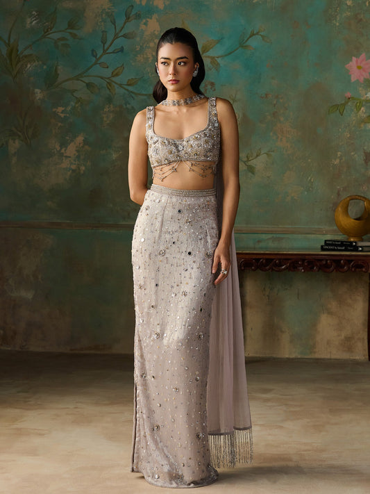 Lunelle Classic Silver Skirt Set