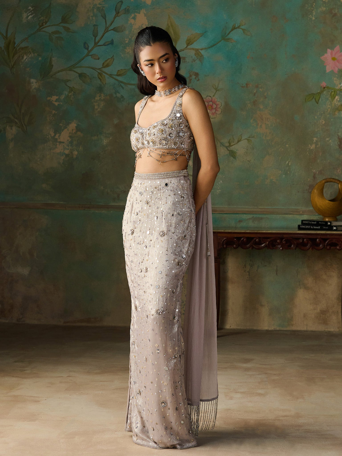Lunelle Classic Silver Skirt Set