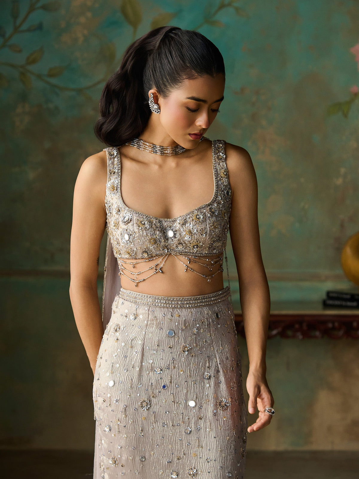 Lunelle Classic Silver Skirt Set
