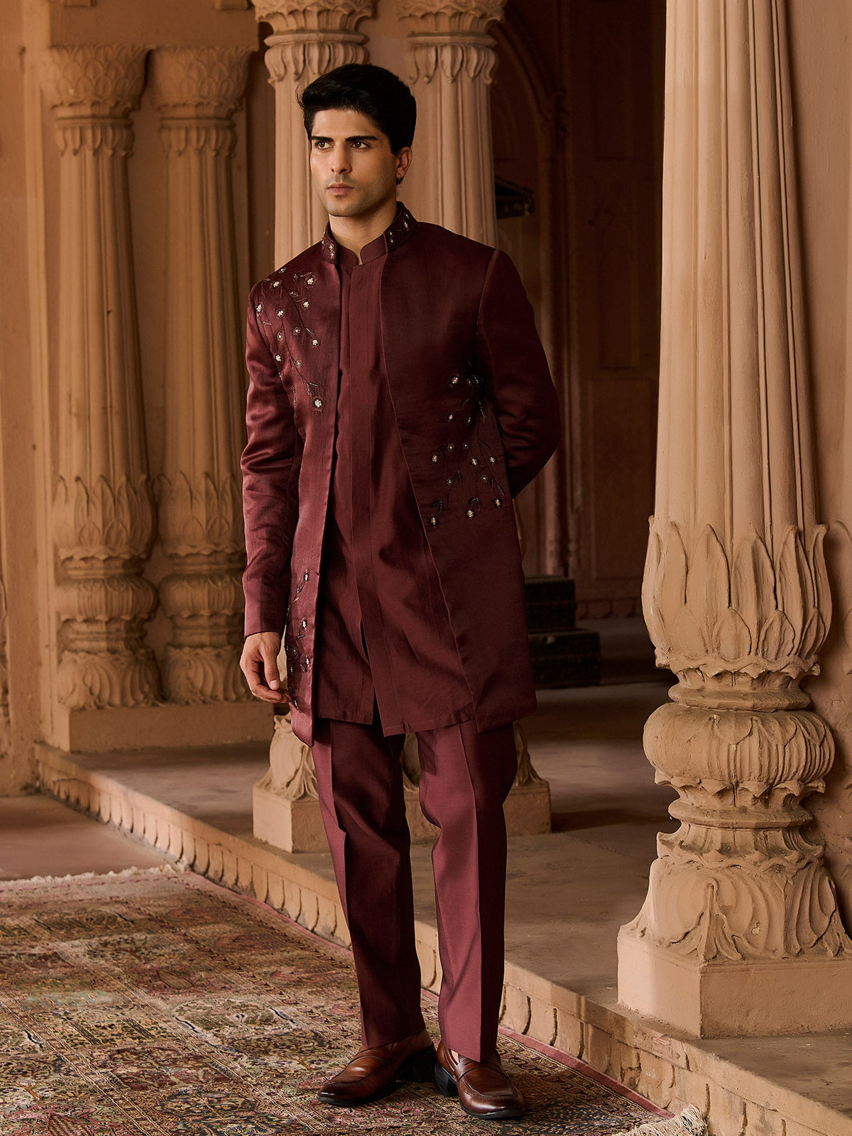 Auburn Deep Brown Jacket Set