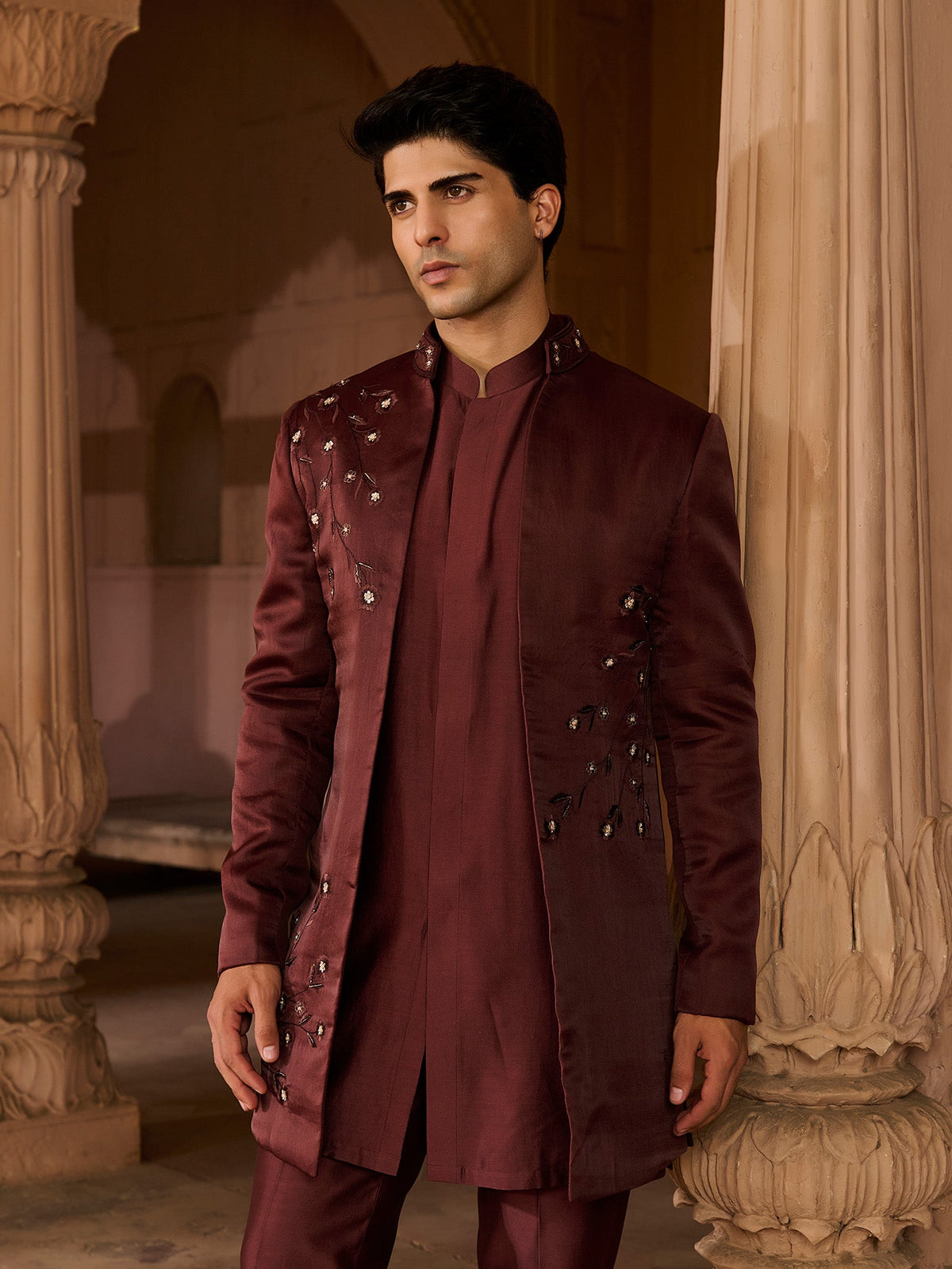 Auburn Deep Brown Jacket Set