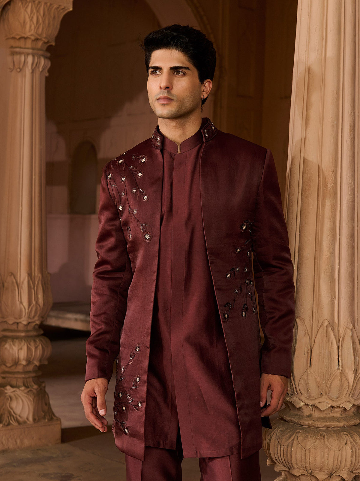 Auburn Deep Brown Jacket Set