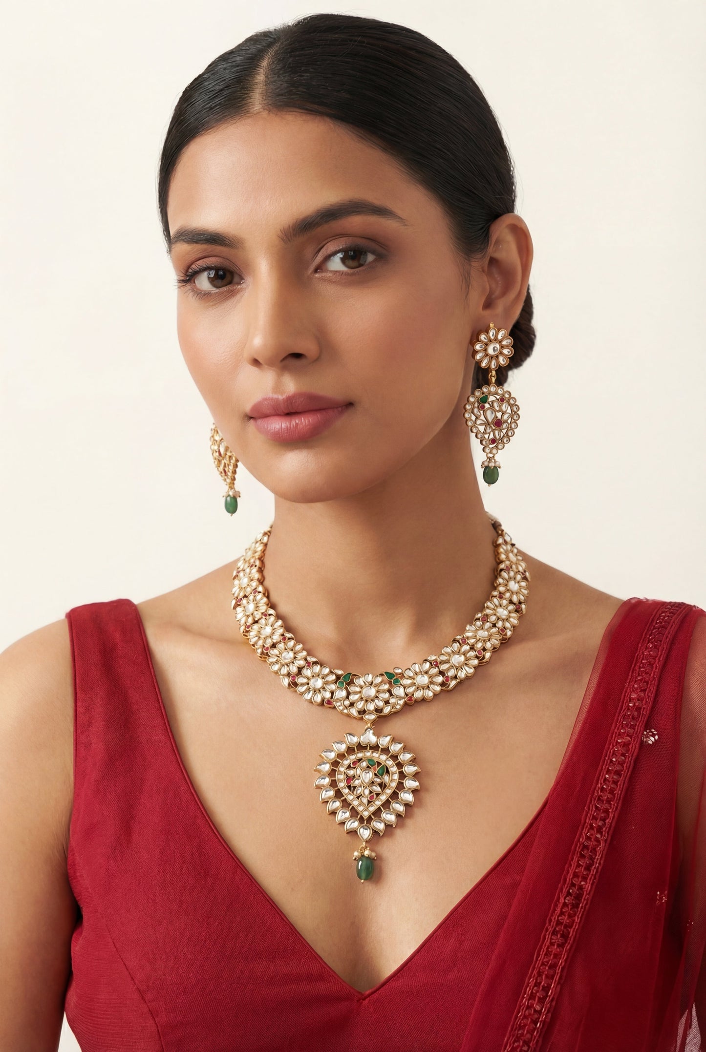 Kaira Multicolor Gold Finish Kundan Long Set