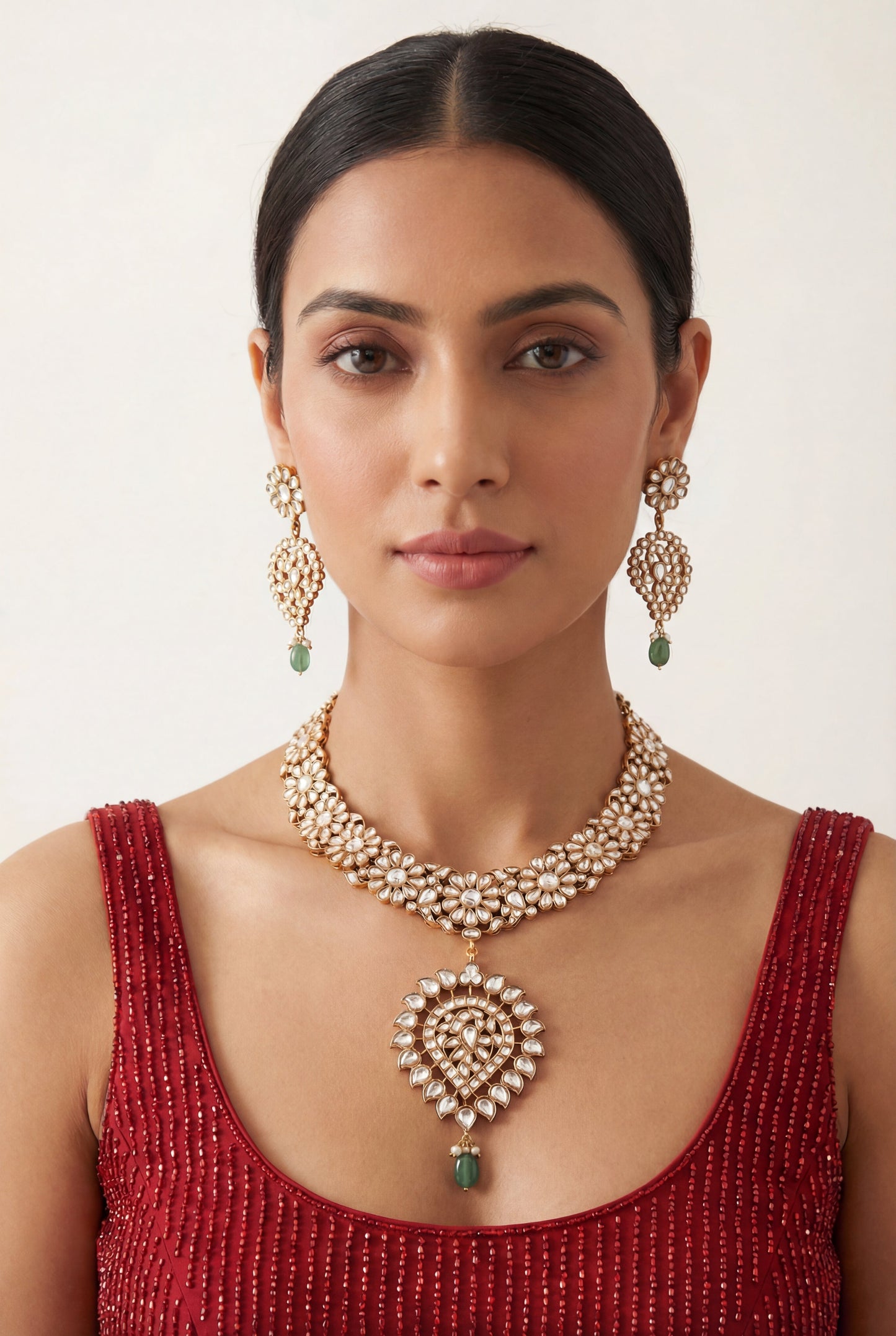Kaira Gold Finish Kundan Long Set