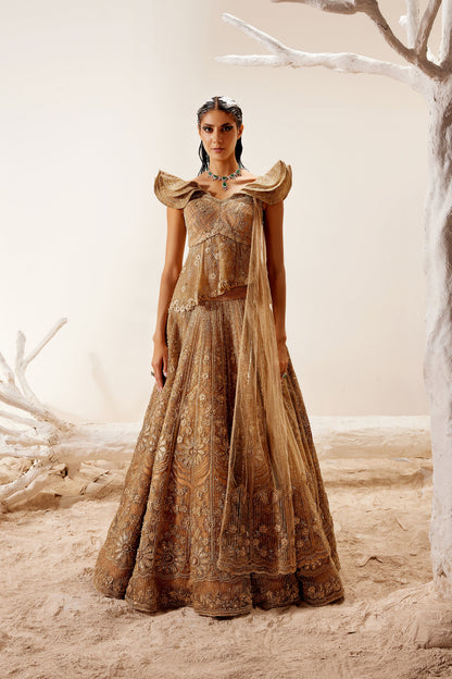 Metallic floral detail lehenga