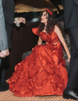 Dress-Aaliyah in Brill Crimson Set