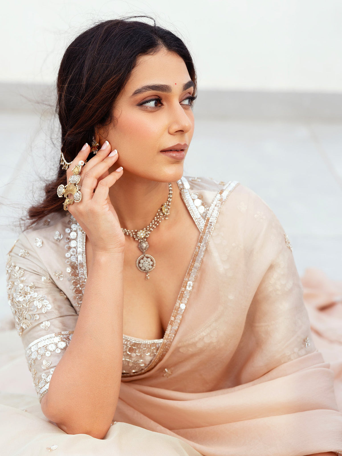 Kliantha Gold Tissue Lehenga Set