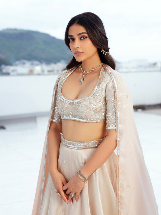 Kliantha Gold Tissue Lehenga Set