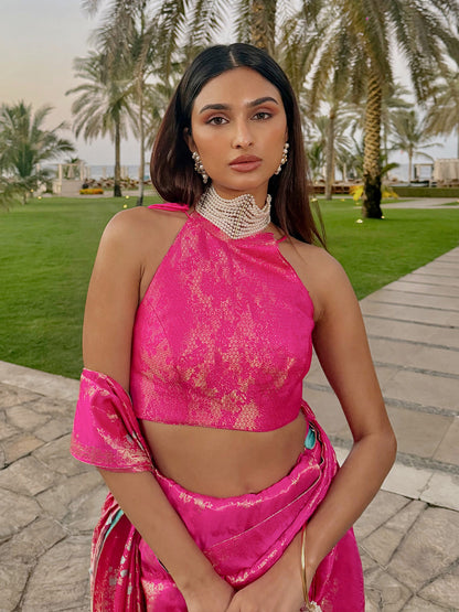 Handwoven Deep Pink Saree