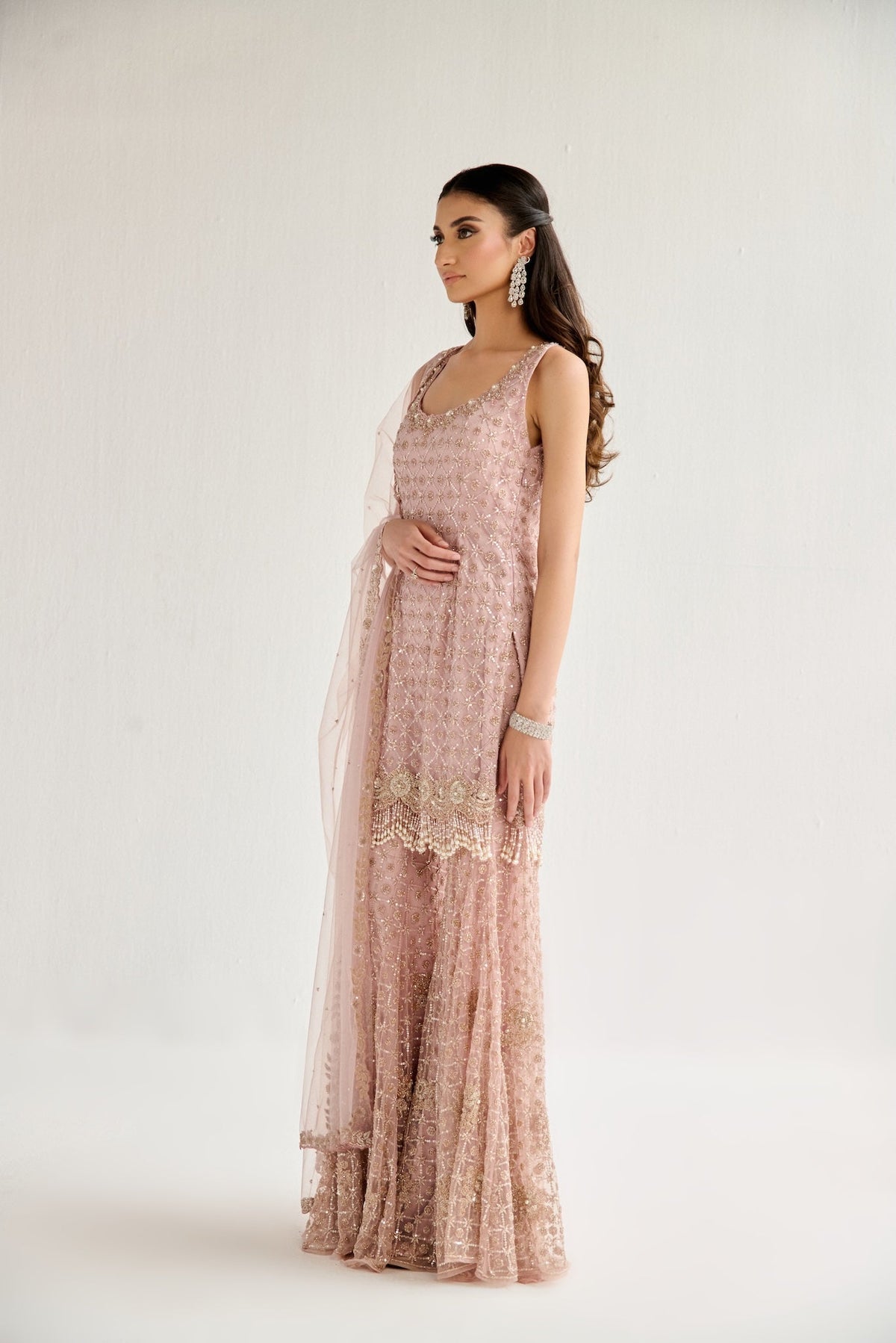 BLUSH PINK SHARARA SUIT