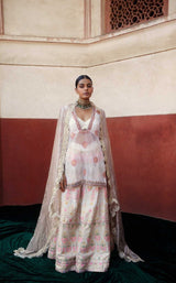 Women's Ivory Chanderi Banarasi Sharara Set