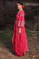 Buy Pink Embroidered Balloon Sleeved Anarkali