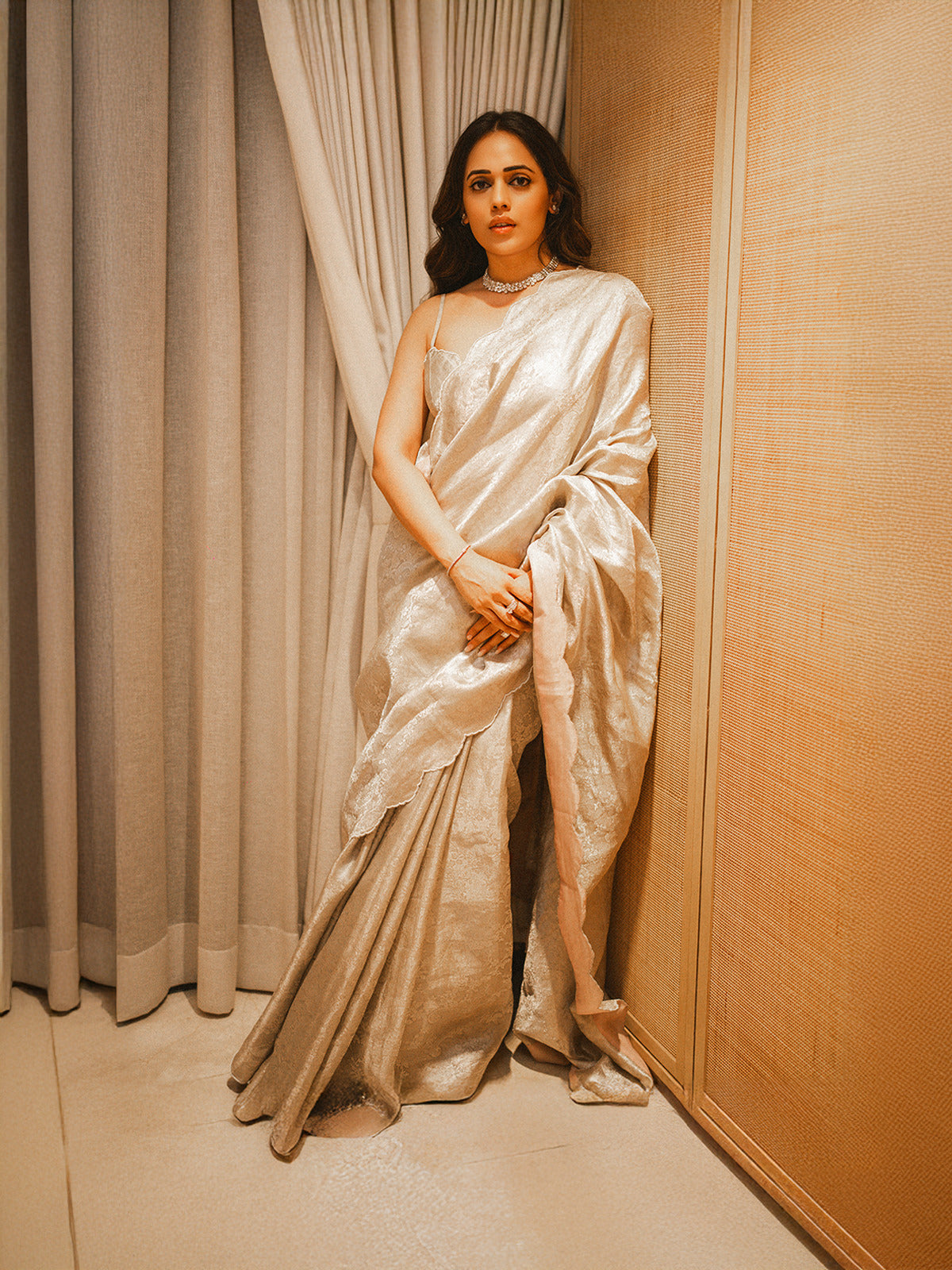The Jenna Saree In Champagne