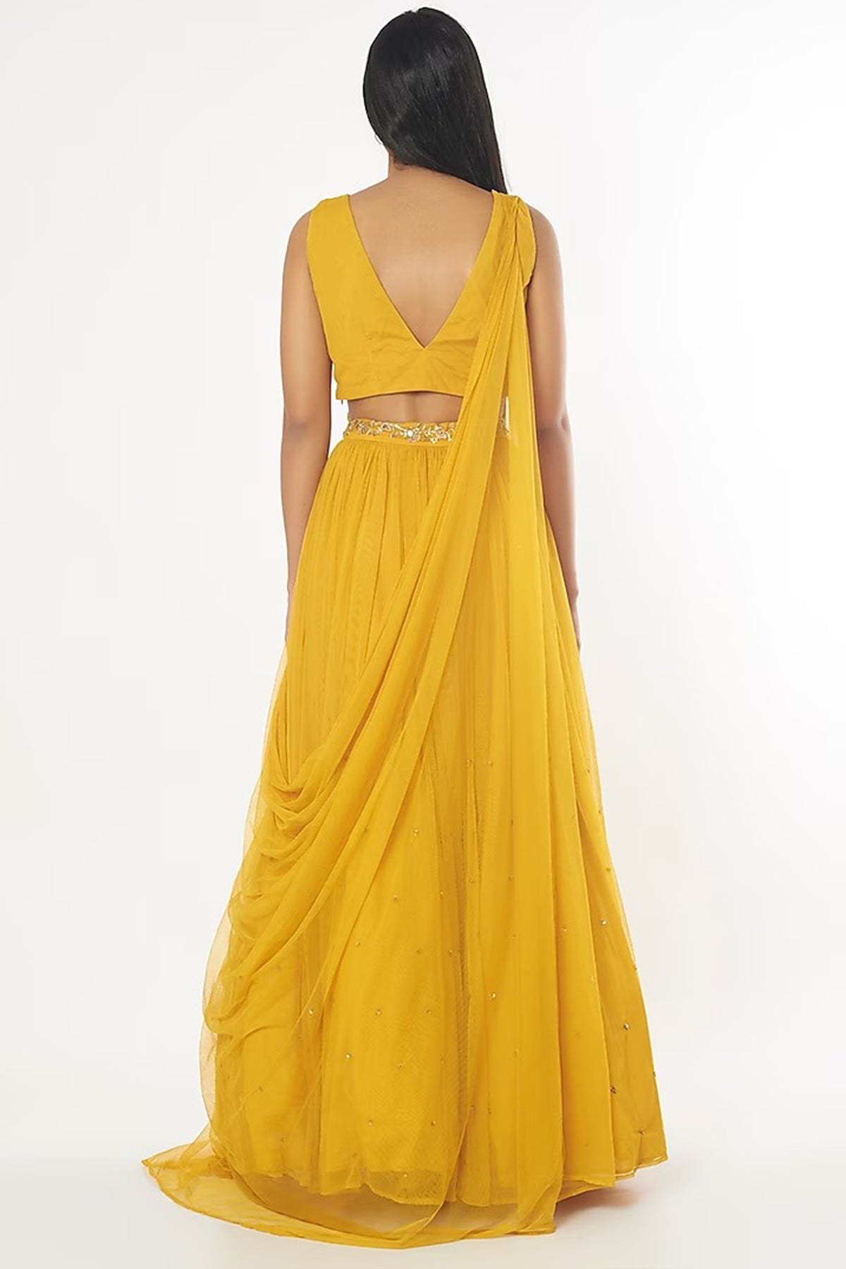 Mustard embellished lehenga set