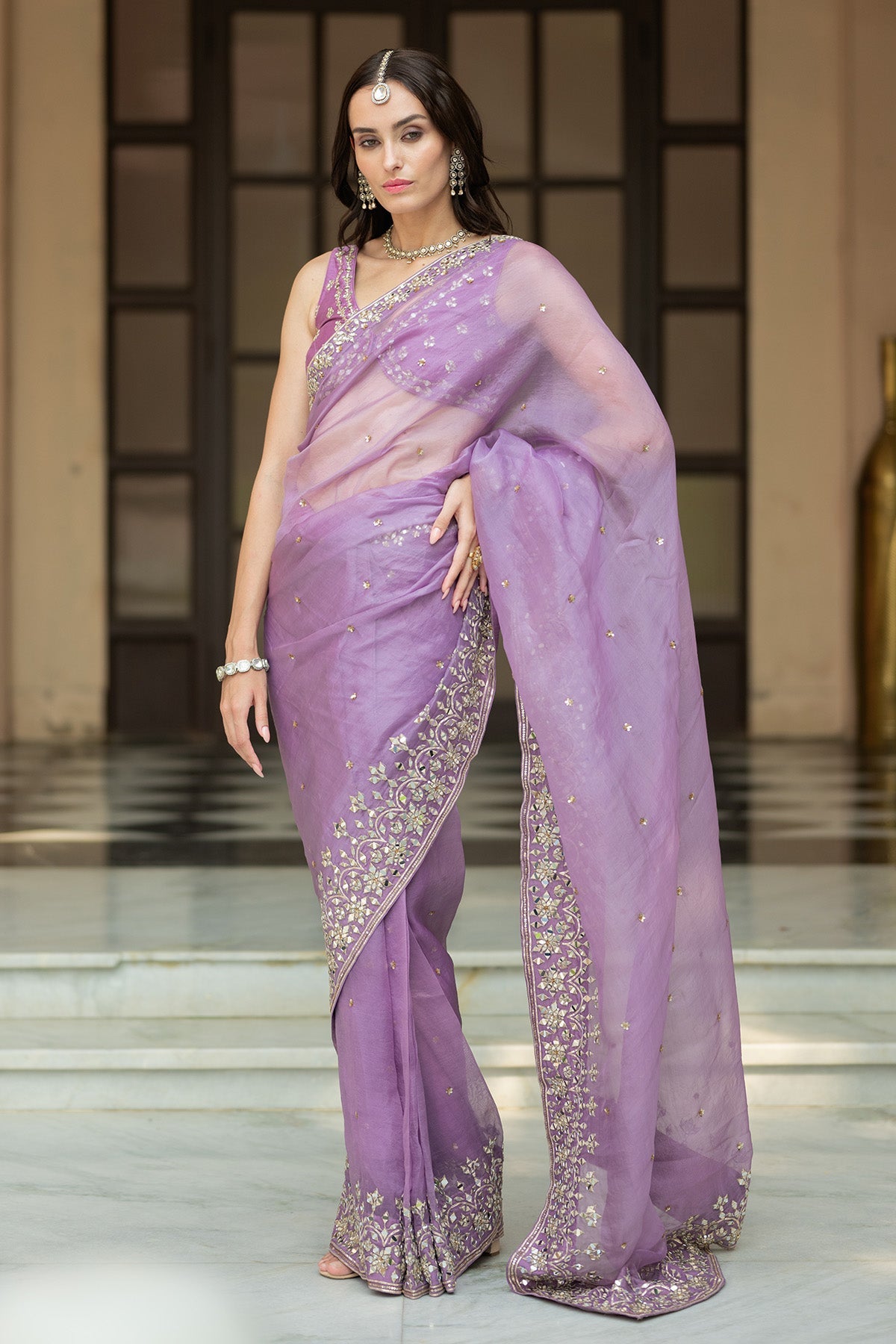 Lavender saree